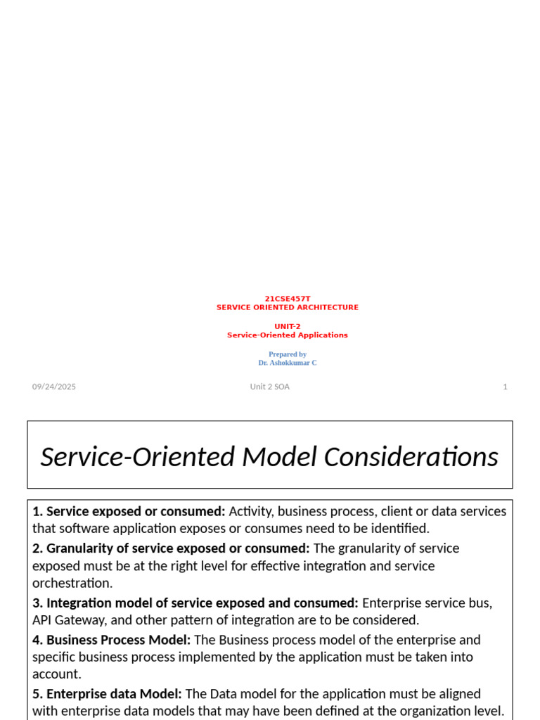 Unit 2: Service-Oriented Architecture | PDF | Service Oriented ...