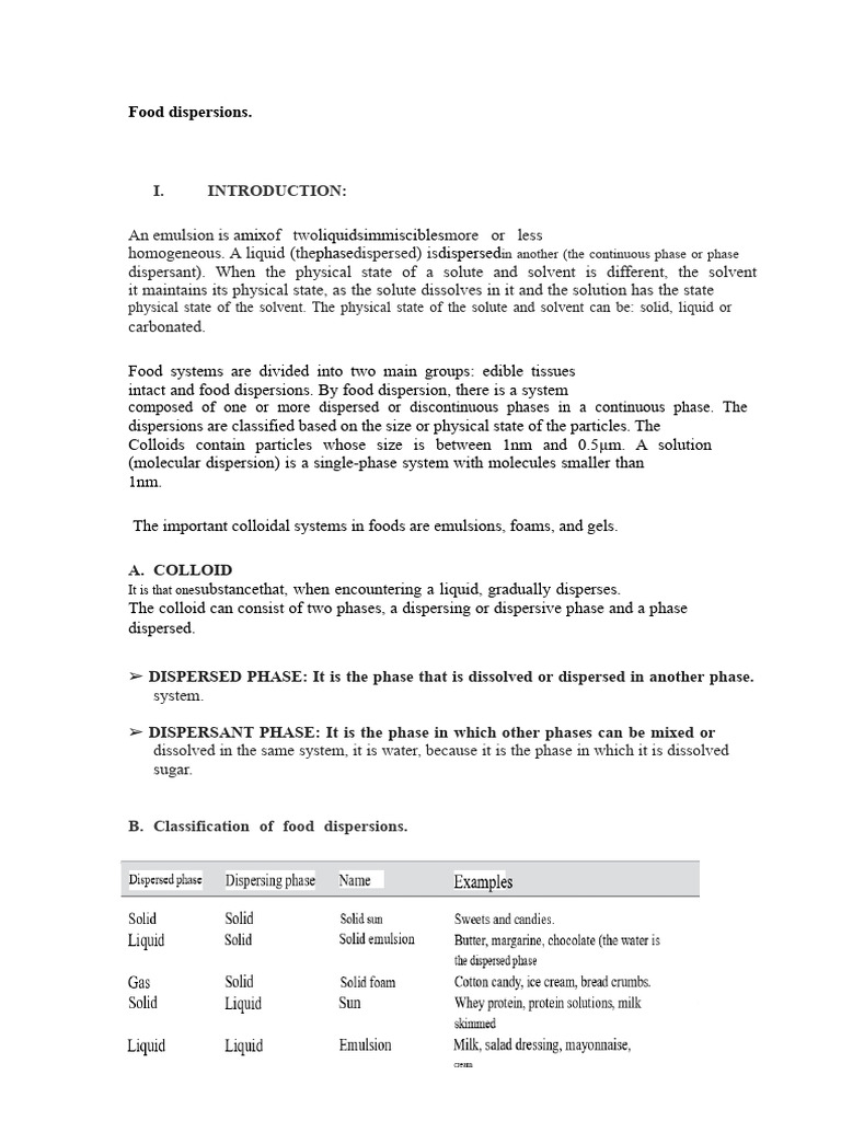 Food Dispersions MARI | PDF | Diet & Nutrition | Sugar