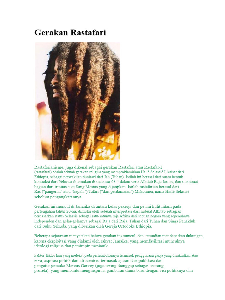 Memahami Gerakan Rastafari | PDF