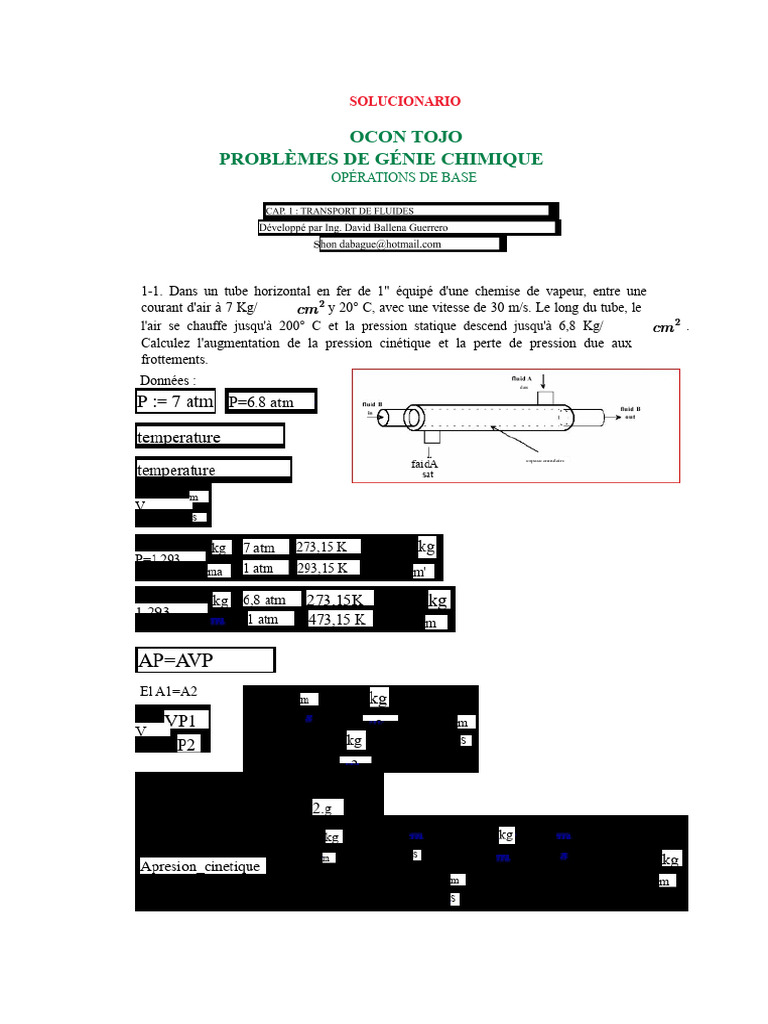 Problèmes de Génie Chimique et Solutions | PDF | Pression | Turbine