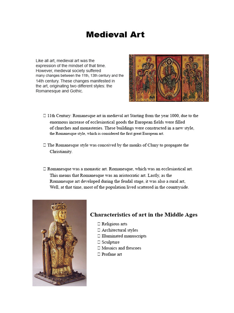 Overview of Medieval Art Styles | PDF | Medieval Art | Gothic Architecture