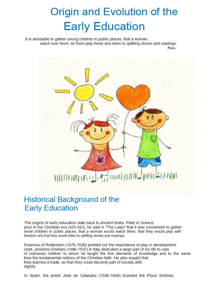 Origin and Evolution of Early Childhood Education | PDF | Perception ...