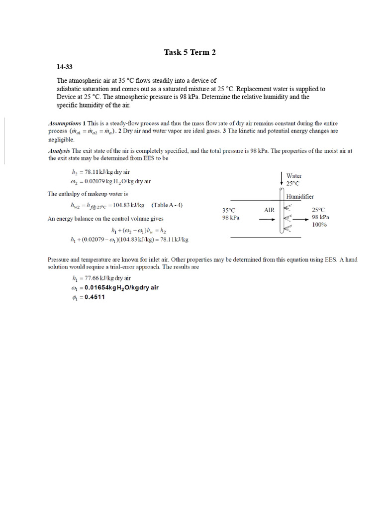 Humidity and Heat Transfer Calculations | PDF | Humidity | Chemical ...