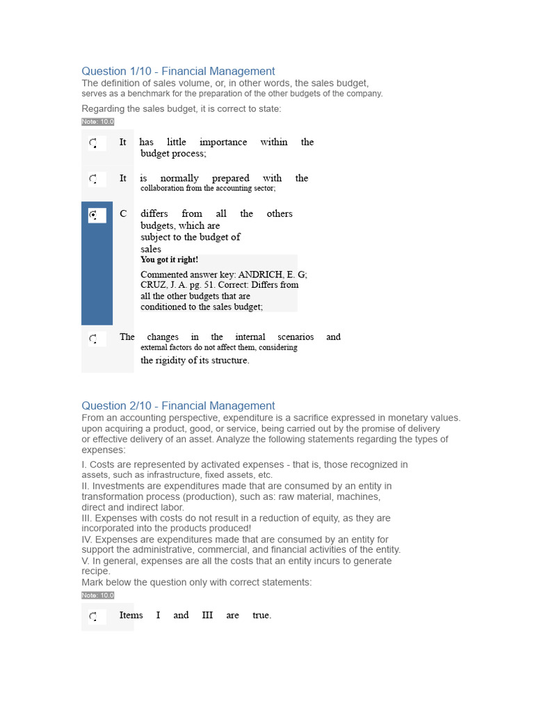 Financial Management Policy 1 | PDF | Expense | Budget