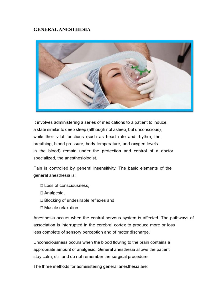 Understanding General Anesthesia Basics | PDF | Anesthesia | Midazolam