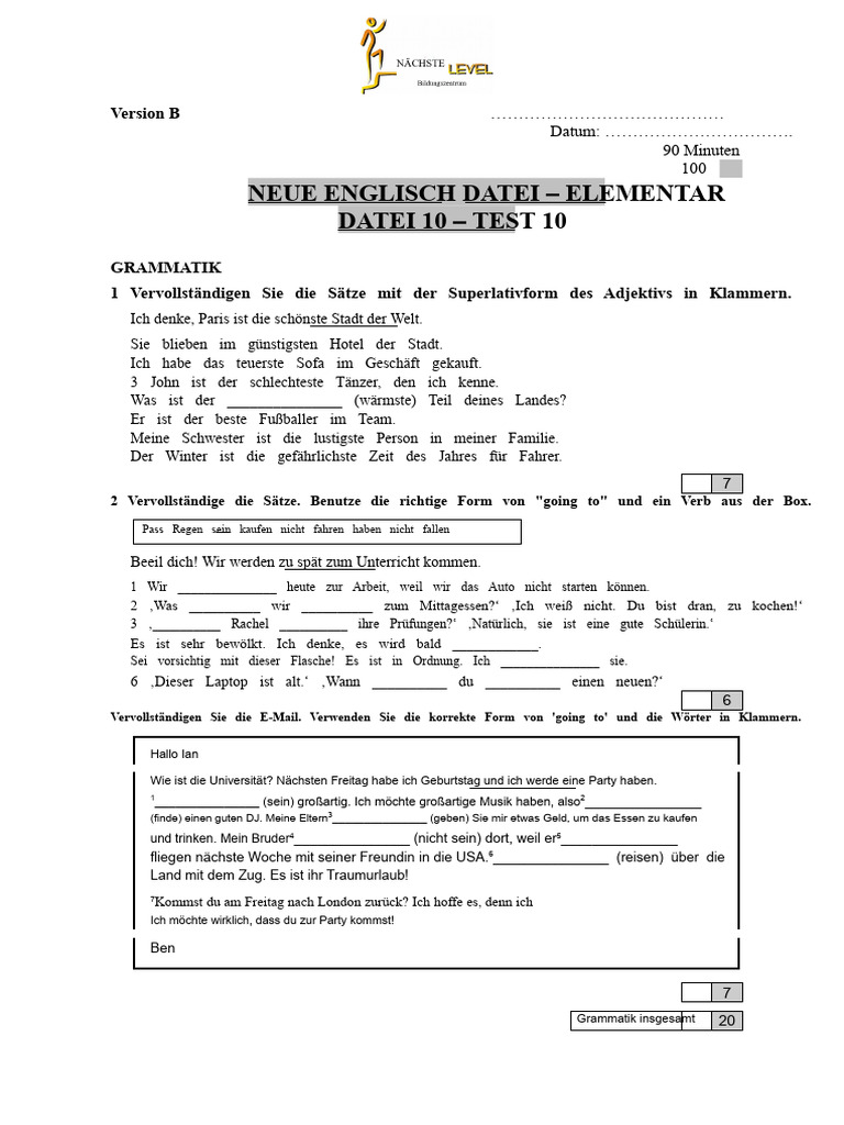 Test 10 B 2 Stufen | PDF