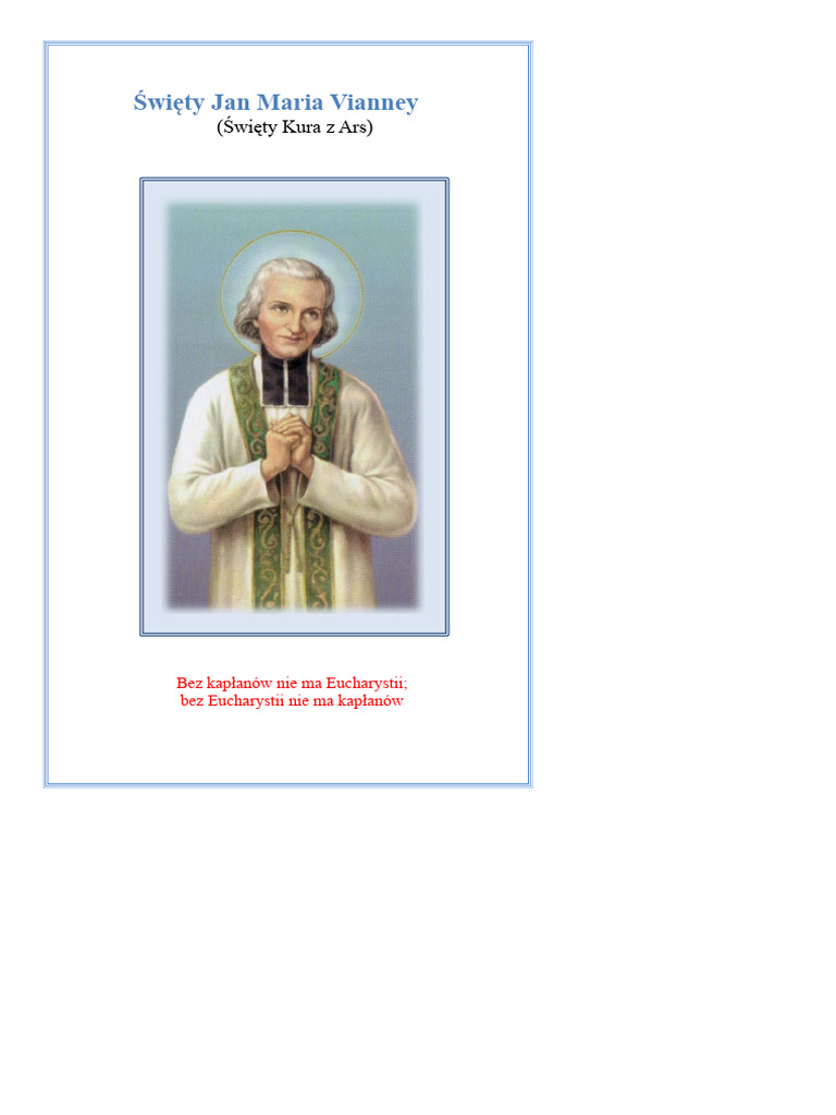 Święty Jan Maria Vianney (Książka) | PDF