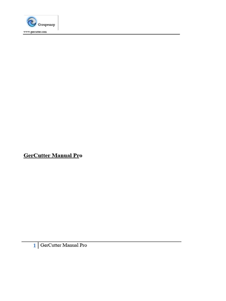 GerCutter Pro Manual: Setup & Operation | PDF | Screw | Electrical ...