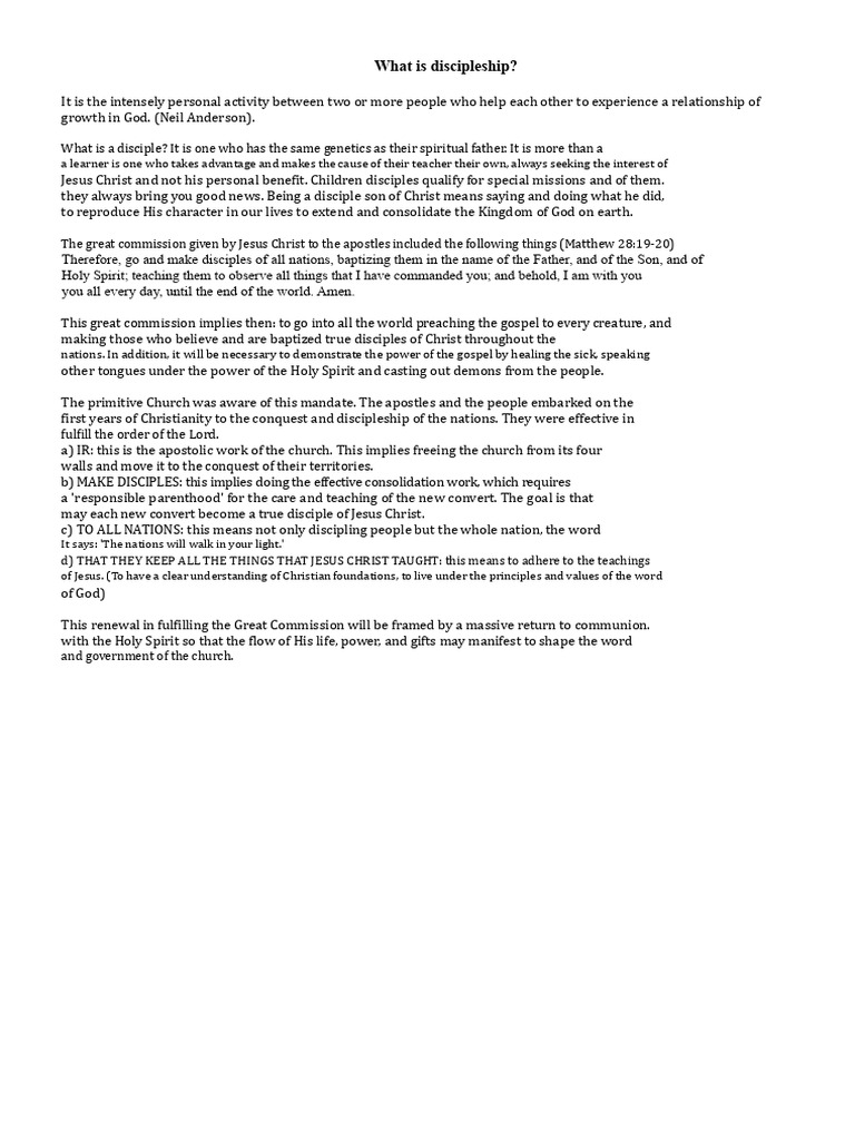 Understanding Discipleship in Christianity | PDF | Disciple ...
