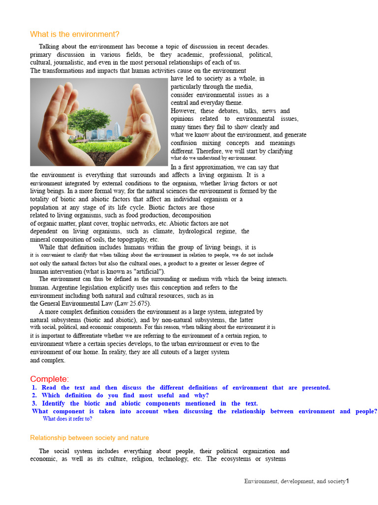 Environment, Development and Society (2023) | PDF | Natural Environment ...