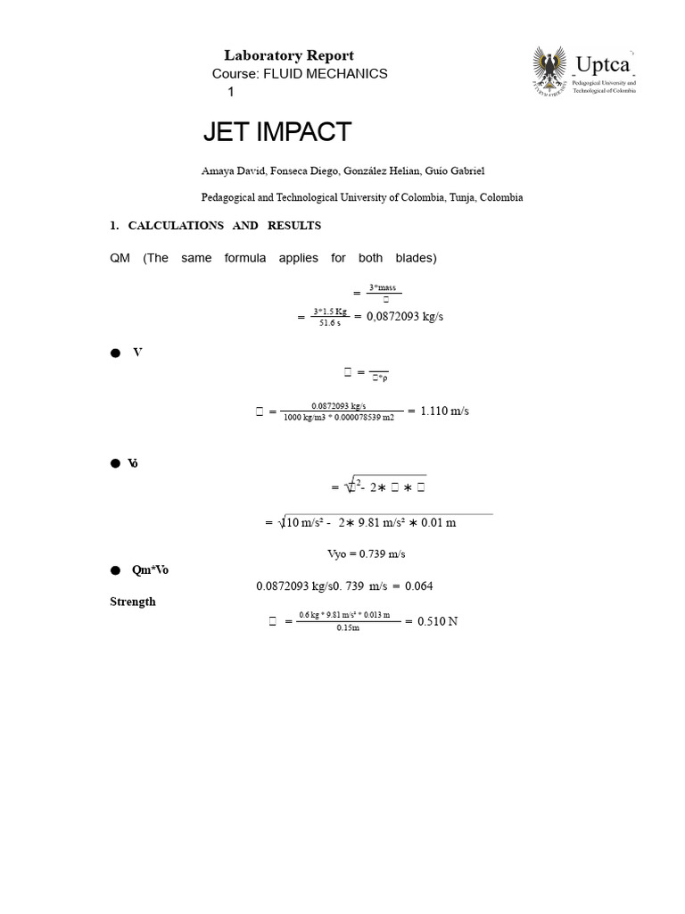 Jet Impact Analysis in Fluid Mechanics | PDF | Turbulence | Force
