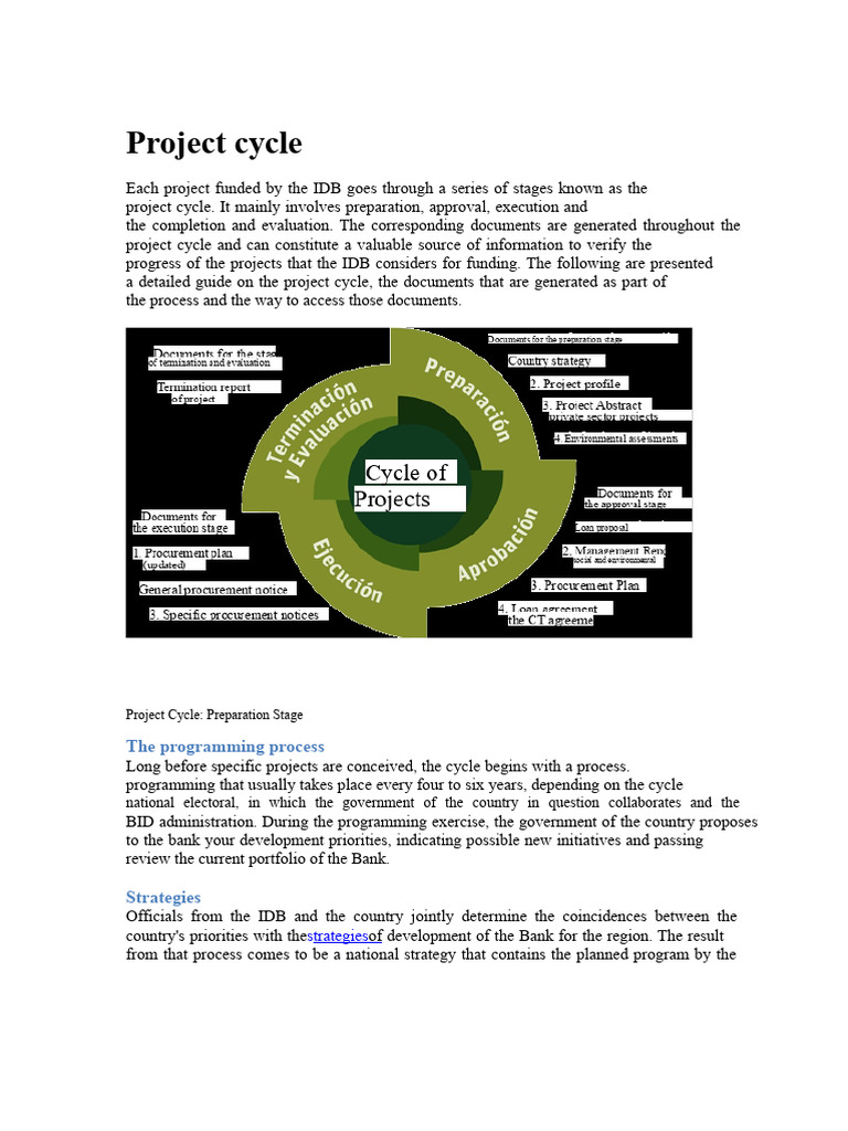 IDB Project Cycle Overview Guide | PDF | Inter American Development ...