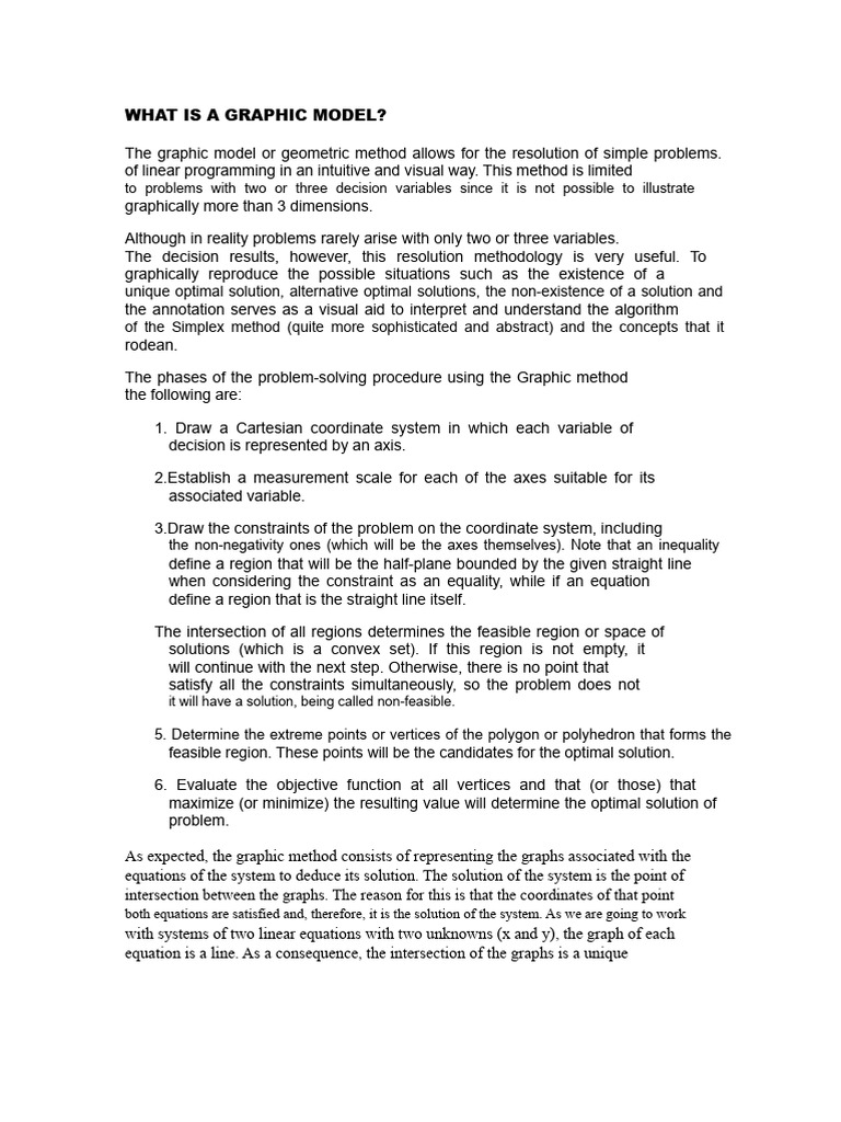 Understanding Graphic Models in Linear Programming | PDF | Equations ...