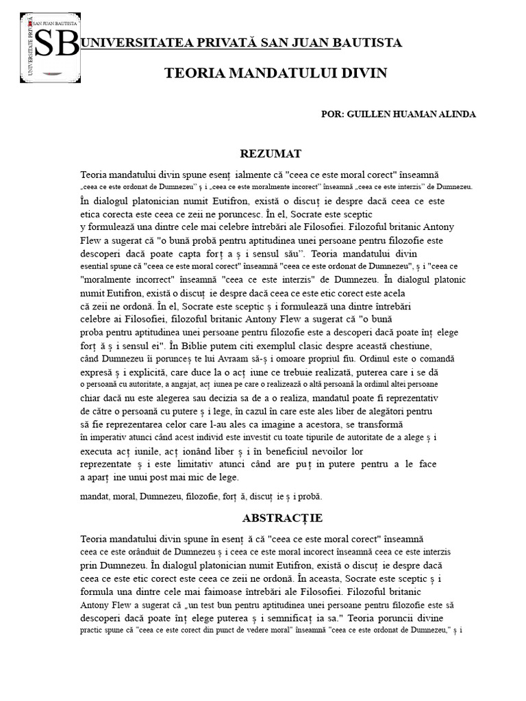 Mandatul Divin | PDF