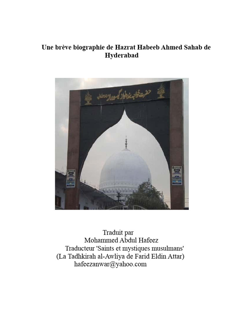Biographie de Hazrat Habeeb Ahmed Sahab | PDF | Religions abrahamiques ...
