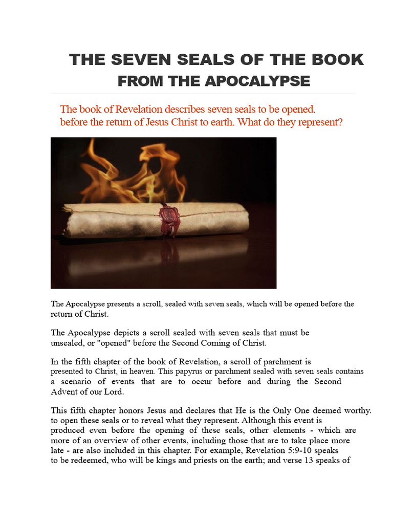 Seven Seals of Revelation Explained | PDF | Book Of Revelation | Second ...