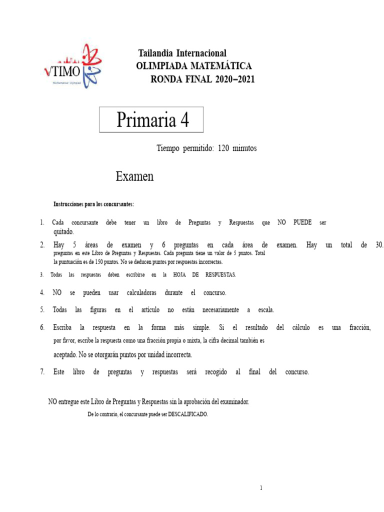 TIMO Final 2020-2021 P4 | PDF | Rectángulo | Triángulo