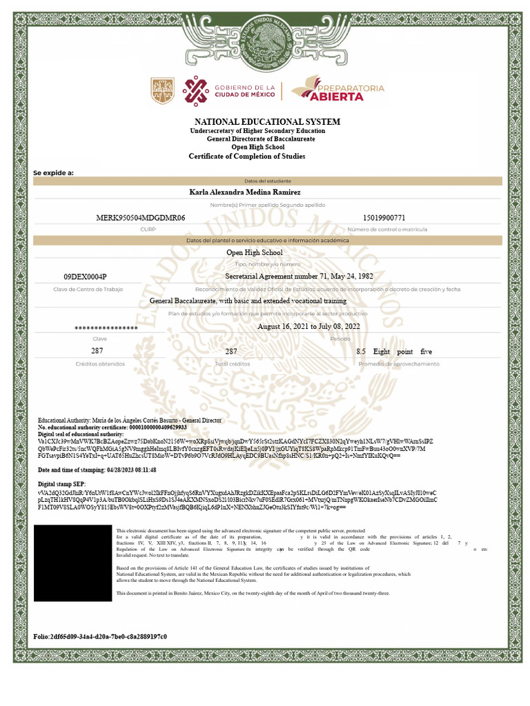 Certificate of Completion - Open High School | PDF | Science | Knowledge
