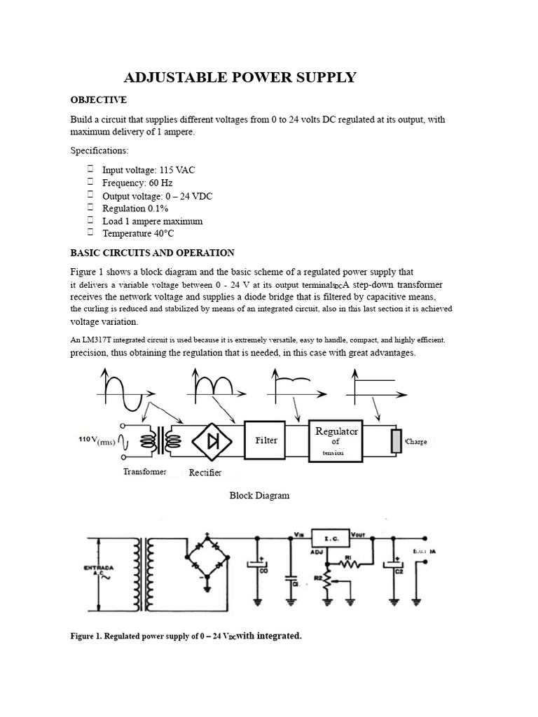 Adjustable Power Supply Circuit Design | PDF | Power Supply | Voltage
