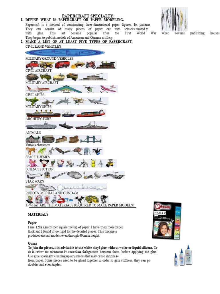 Papercraft Basics: Types & Materials | PDF | Printer (Computing) | Paper