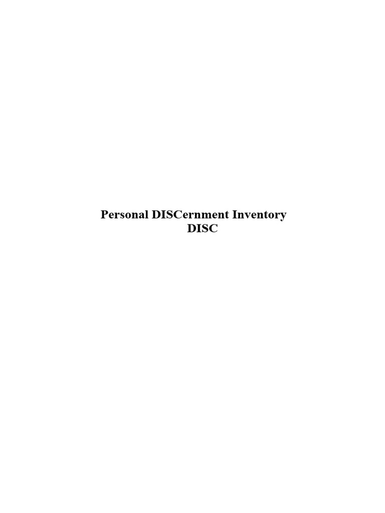 Complete Disc Manual and Application Sheet | PDF | Motivation ...