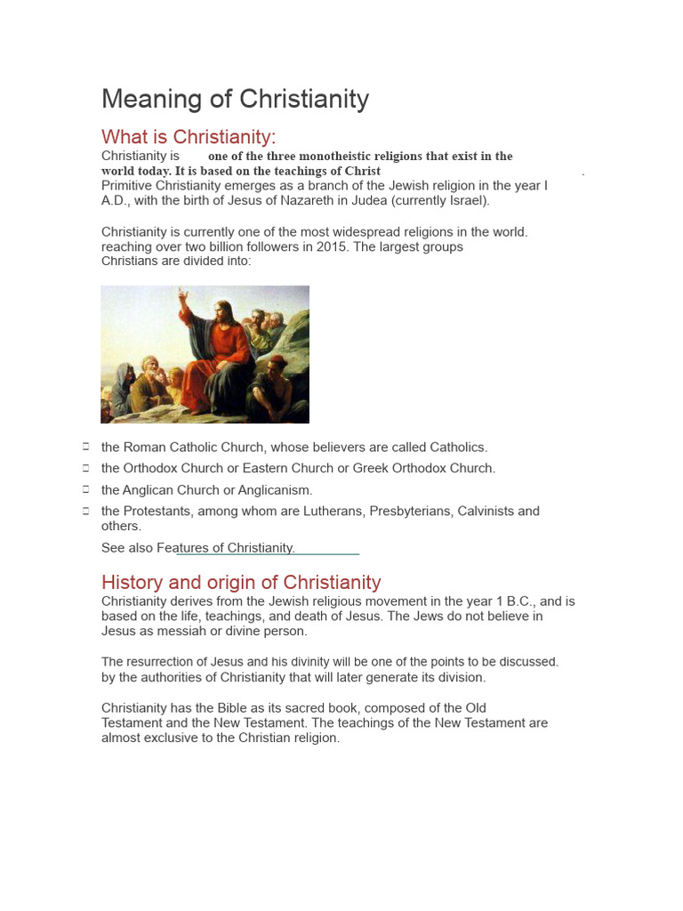 Meaning of Christianity | PDF | Jesus | Catholic Church