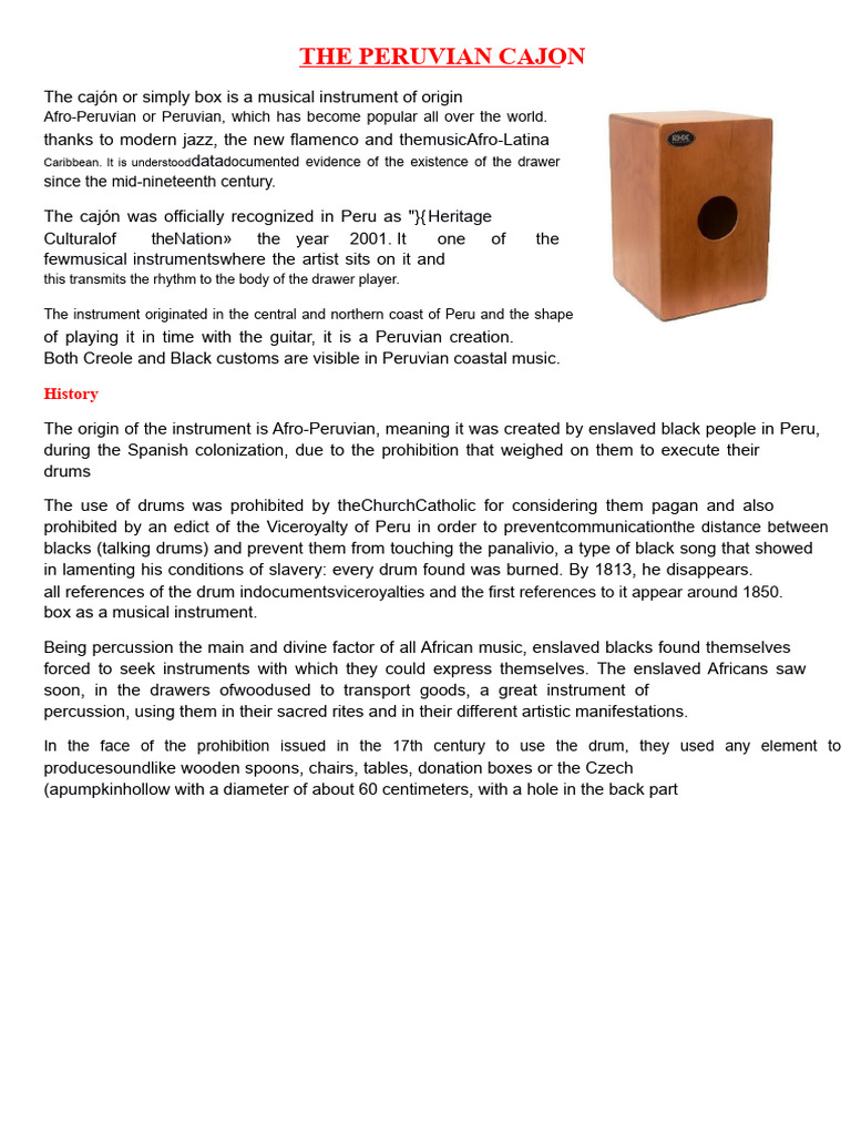 The Peruvian Cajon | PDF