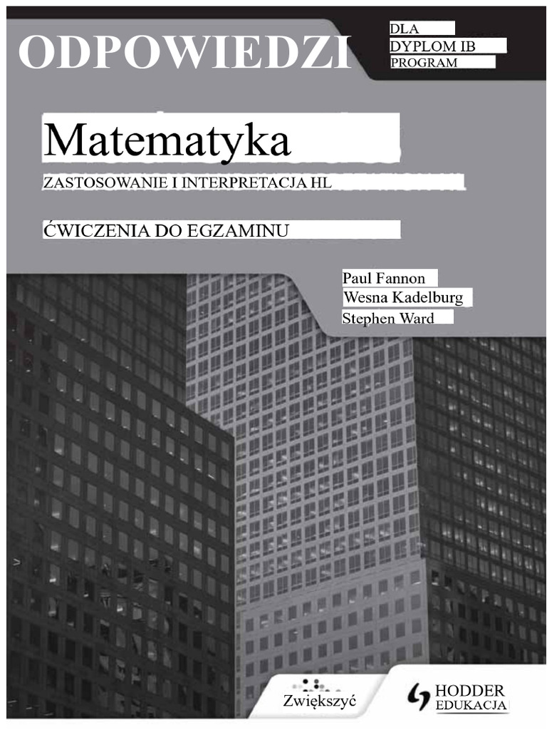 Matematyka - Zastosowania I Interpretacja HL - Zeszyt Ćwiczeń Do ...
