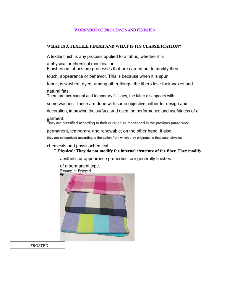 Textile Processes and Finishes | PDF | Textiles | Dyeing