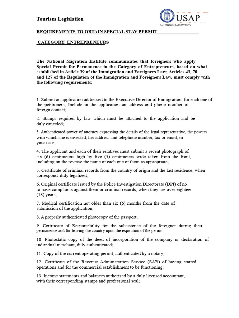 Special Stay Permit Requirements Guide | PDF | Criminal Record | Human ...