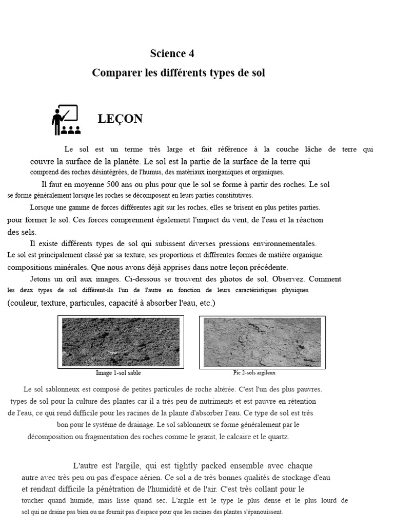 Types de sol et leur impact sur la culture | PDF | Sol (pédologie) | Limon