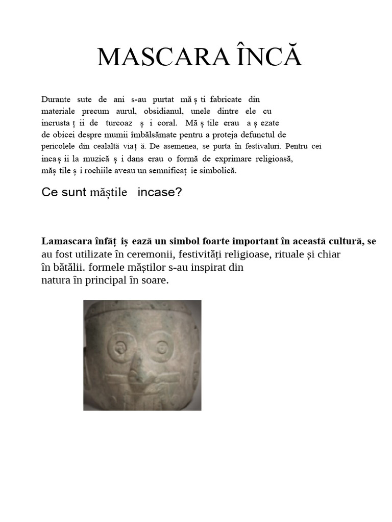 Mascara Inca 2 | PDF