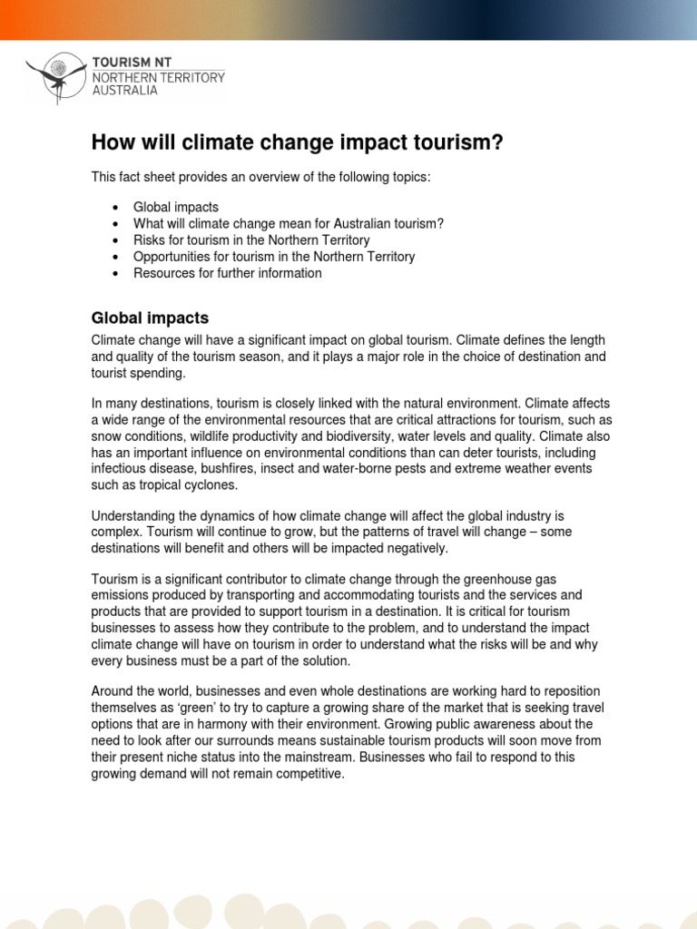 Climate Change's Impact on Tourism | PDF | Tourism | Effects Of Global ...