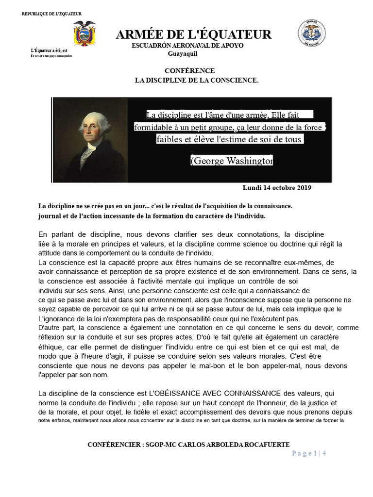 Discipline et conscience militaire en Équateur | PDF | Conscience ...