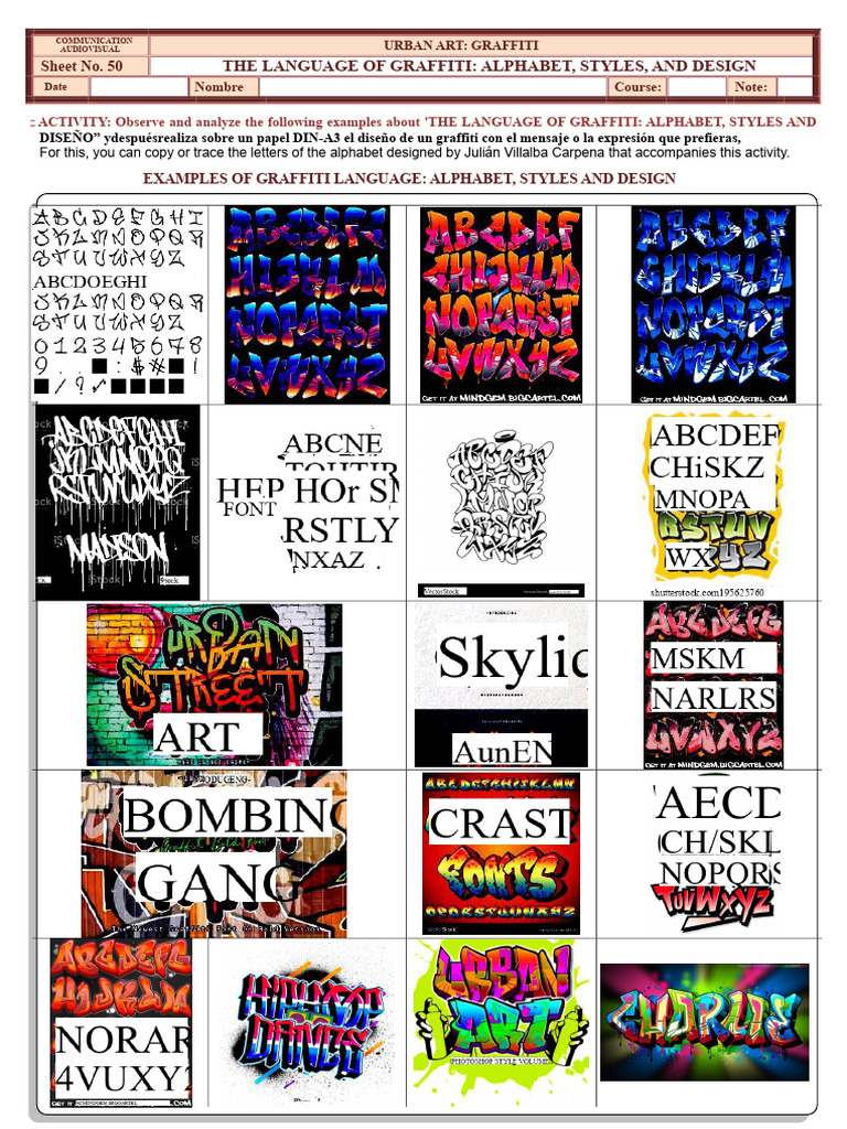 50th Theory Alphabet Graffiti Examples | PDF