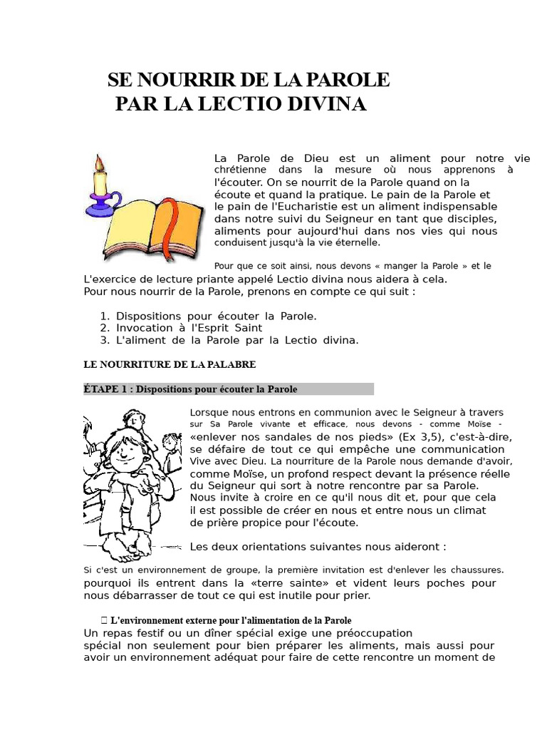 Nourrir sa foi par la Lectio Divina | PDF | Lectio Divina | Saint-Esprit