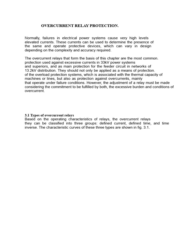 Overcurrent Relay Protection Overview | PDF | Relay | Electromagnetic ...