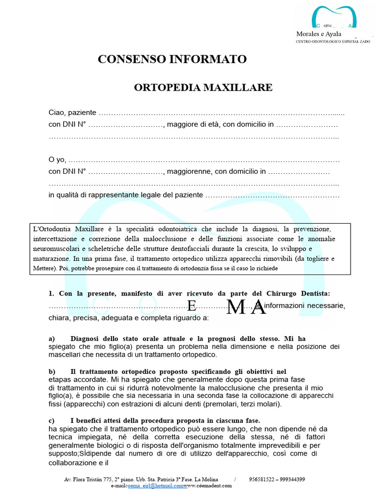 Consenso Informato - Ortopedia | PDF