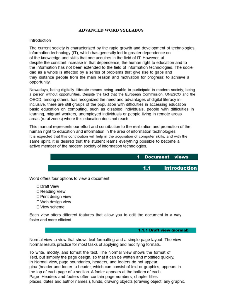 Advanced Word Document Views Guide | PDF | Window (Computing) | Page Layout
