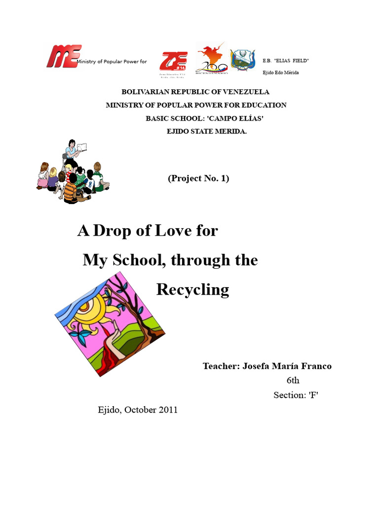 Project A Little Drop of Love For My School Through Recycling 6th Grade ...