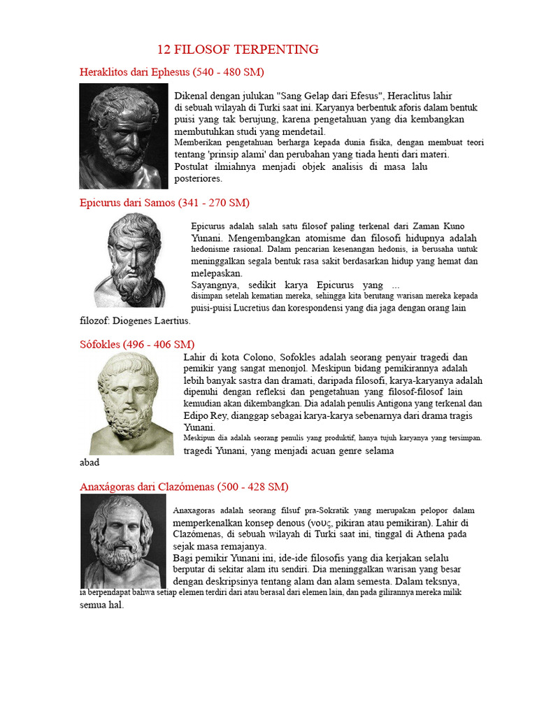12 Filsuf Terpenting dalam Sejarah | PDF
