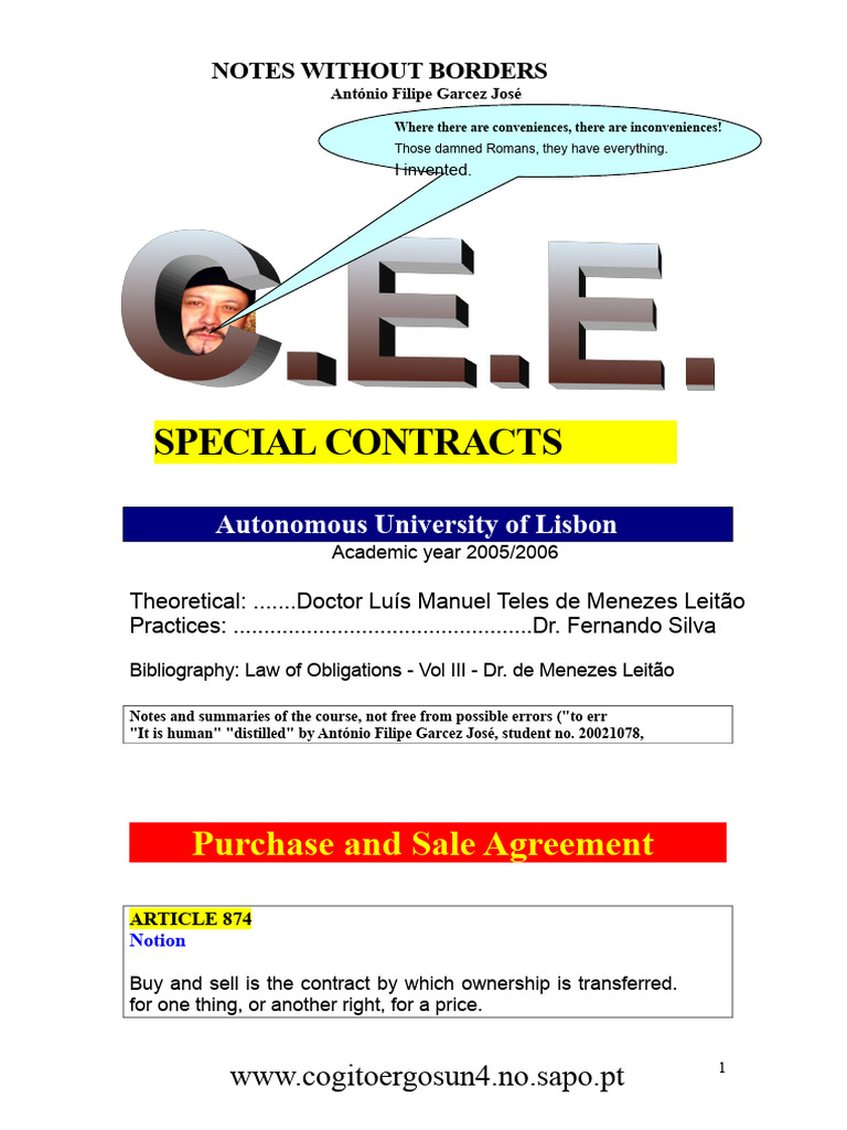 Notes On Contracts in Particular | PDF | Prices | Procurement