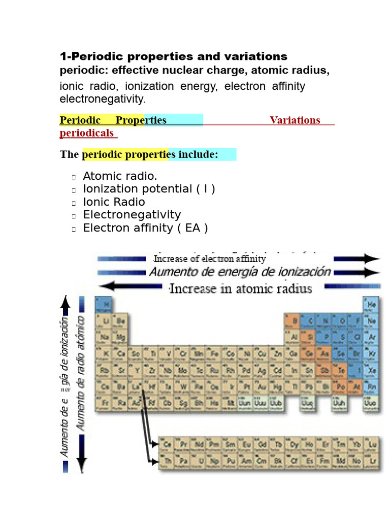 Periodic Variations in Atomic Properties | PDF | Ion | Ionic Bonding