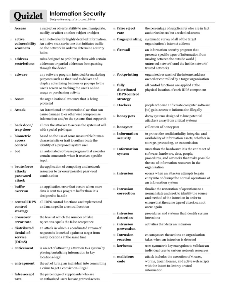 Cybersecurity Glossary | PDF | Computer Security | Security