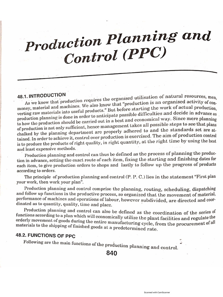 Production Planning and Control | PDF