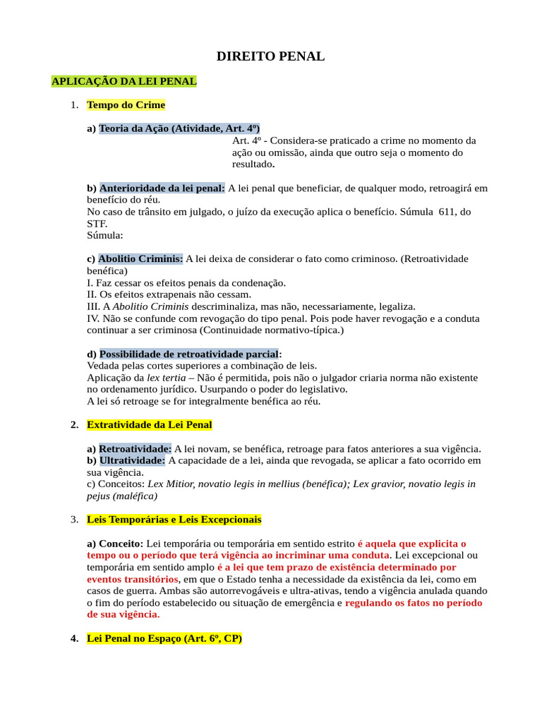 Aplicação da Lei Penal no Brasil | PDF | Crimes | Crime e Violência