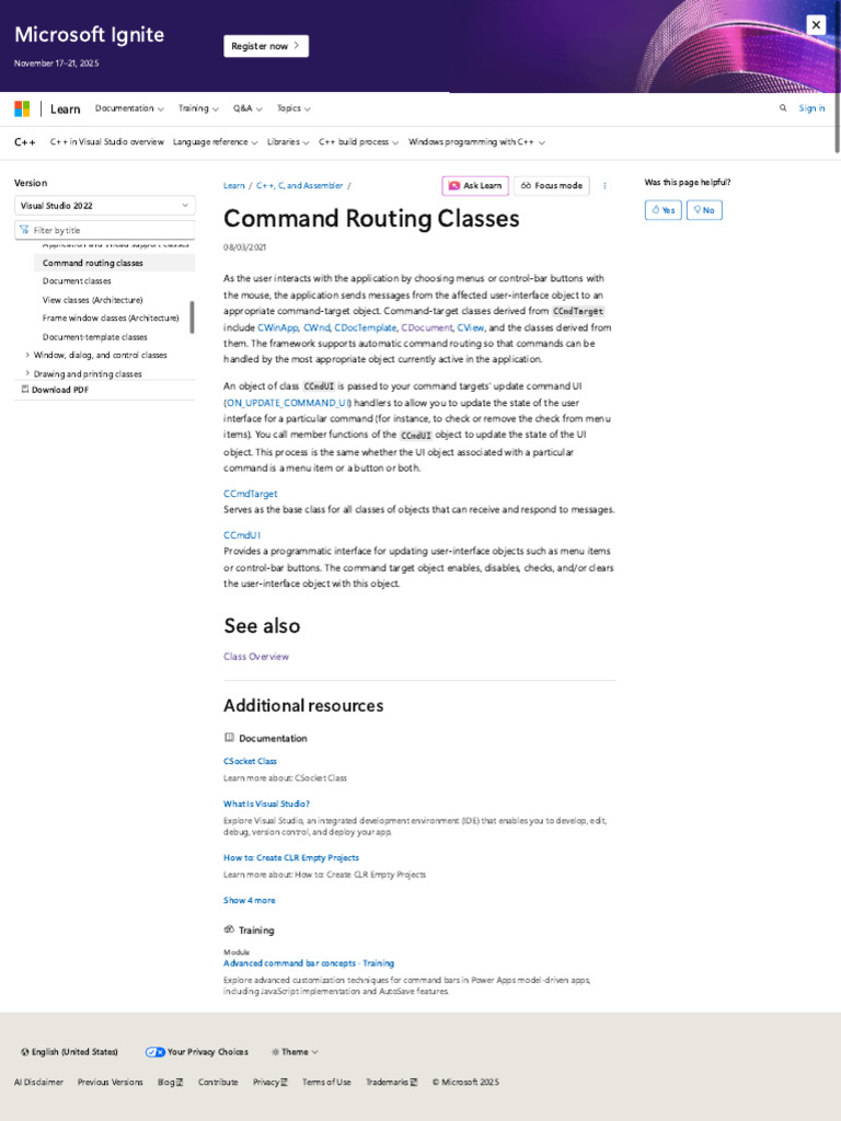 Command Routing Classes - Microsoft Learn | PDF | Class (Computer ...
