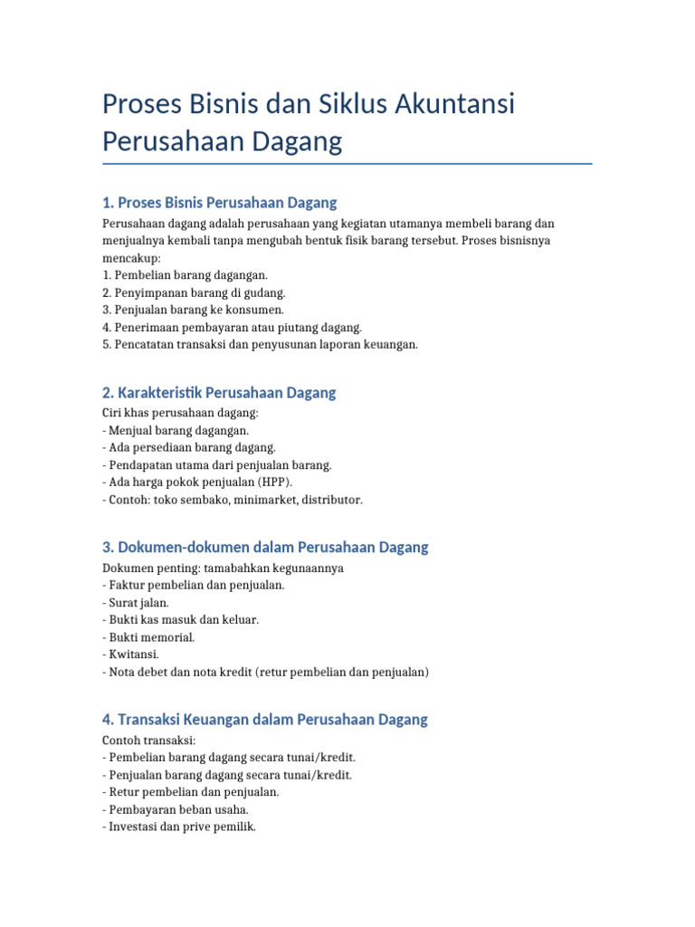 Proses Bisnis Perusahaan Dagang | PDF