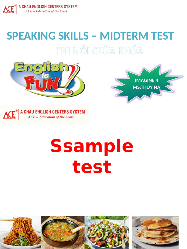 Imagine 4 Speaking Skills Tests | PDF
