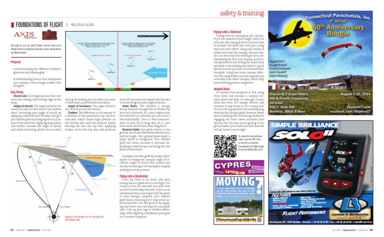 Understanding Relative Glide in Skydiving | PDF | Parachute | Lift (Force)